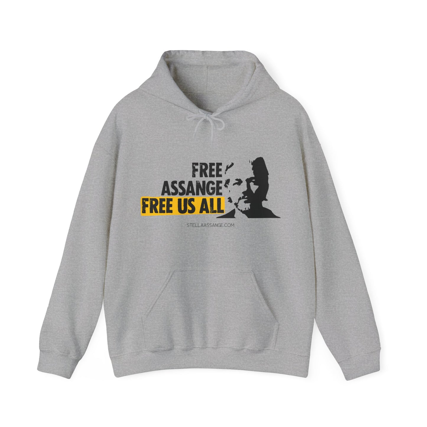 "Free Assange, Free Us All" Unisex Heavy Blend™ Hooded Sweatshirt