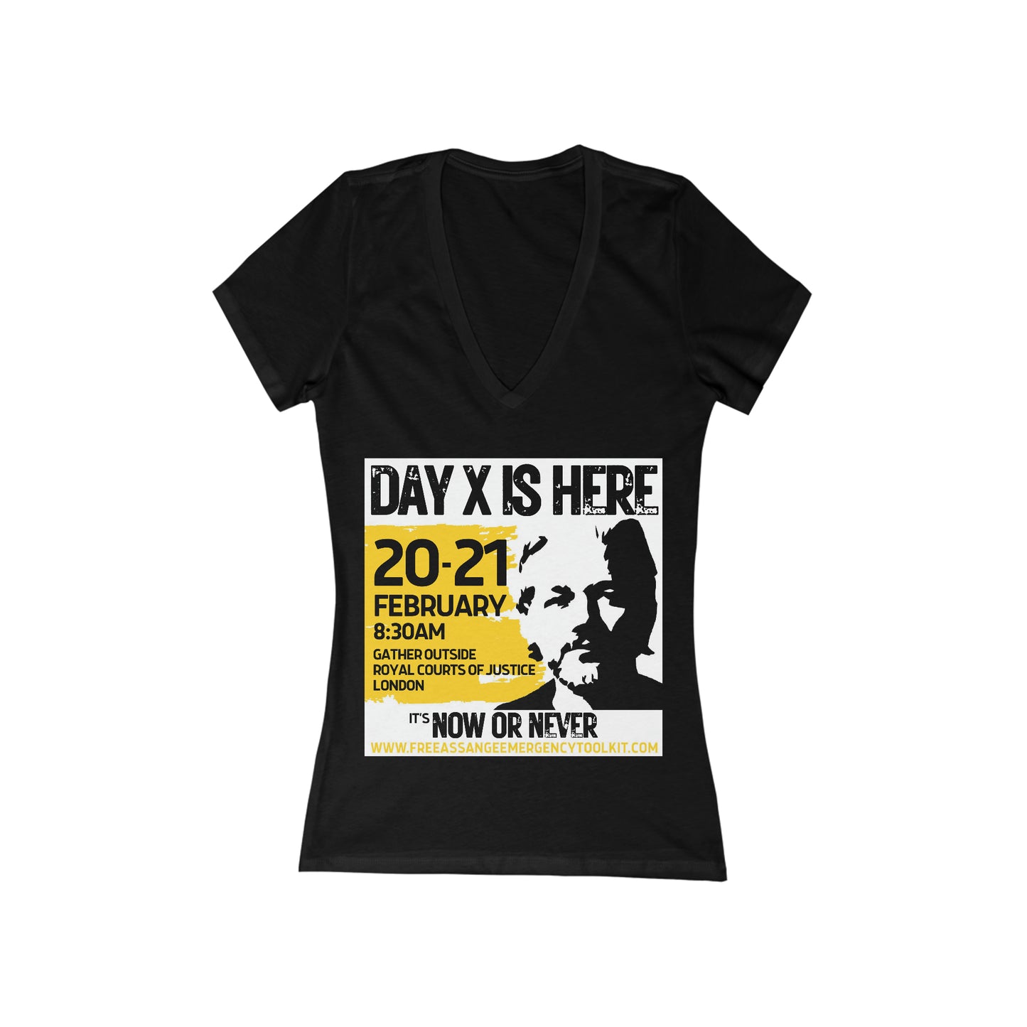 (US Printer) Day X is Here Women's Jersey Short Sleeve Deep V-Neck Tee