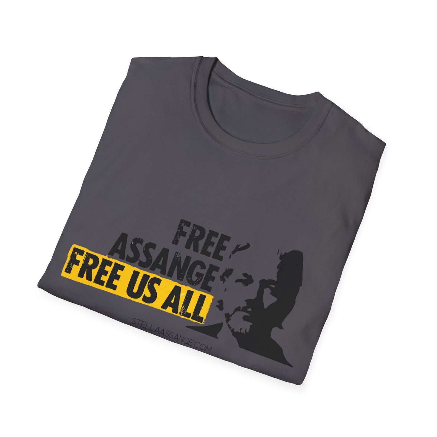 (US) "Free Assange, Free Us All" Unisex Softstyle T-Shirt