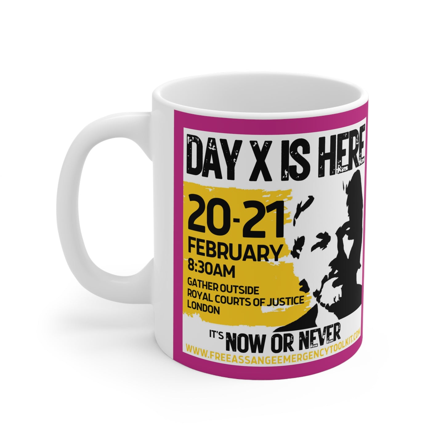 (US Printer) DAY X is Here Pink Ceramic Mug 11oz