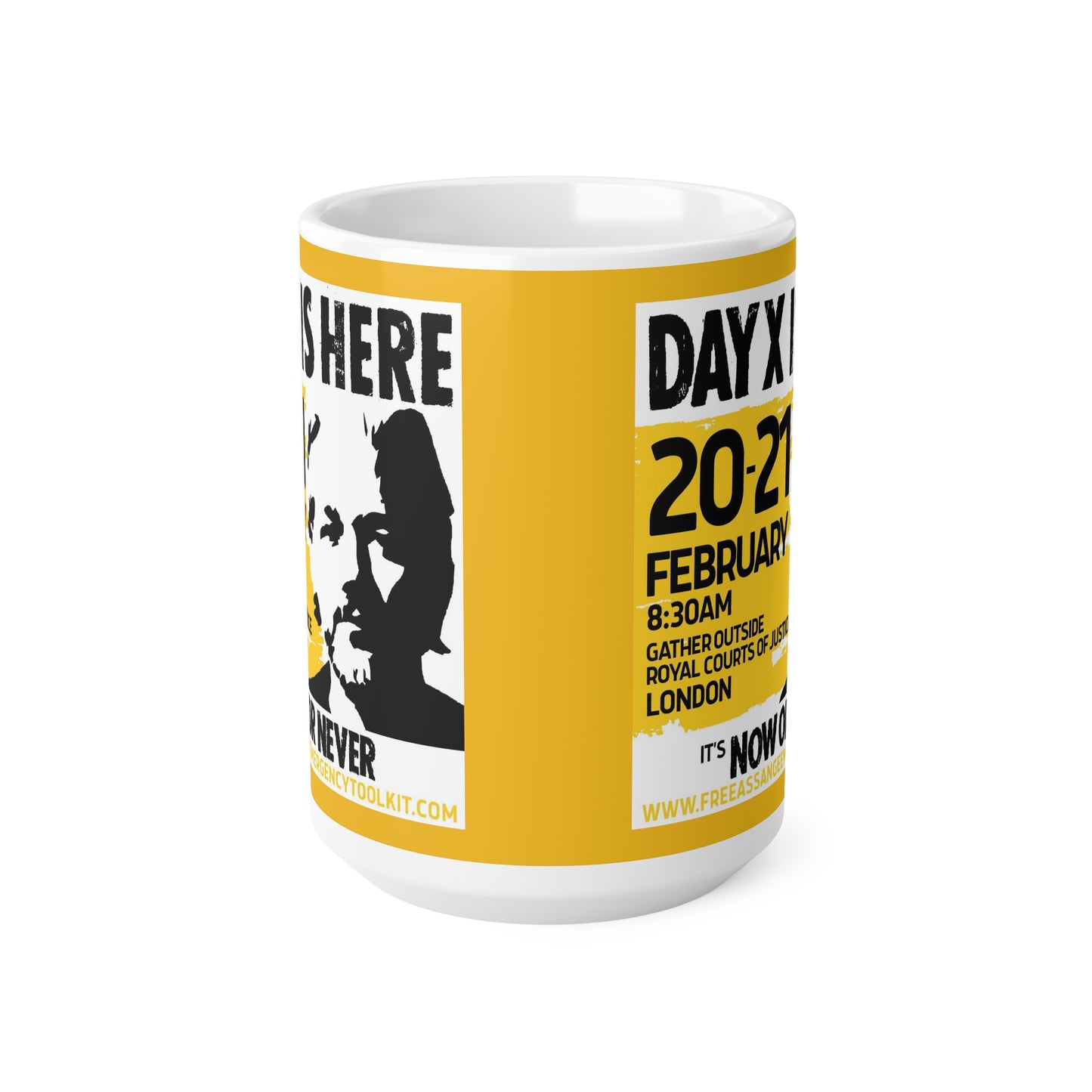 Day X is here. Yellow Ceramic Coffee Cups, 11oz, 15oz